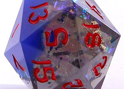 Gamers Guild AZ HYMGHO Captured Magic Sharp Edge Resin Dice - Sapphire Inferno HYMGHO