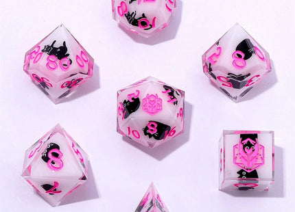 Gamers Guild AZ HYMGHO Captured Magic Sharp Edge Resin Dice Set - Scaredy Cat HYMGHO
