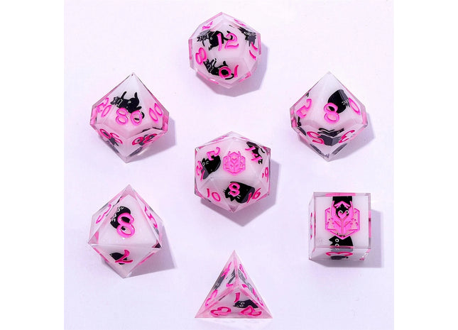Gamers Guild AZ HYMGHO Captured Magic Sharp Edge Resin Dice Set - Scaredy Cat HYMGHO