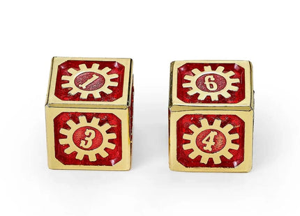 Gamers Guild AZ HYMGHO Cogcraft Fidget 2D6 Set Emberforge - Red and Gold HYMGHO