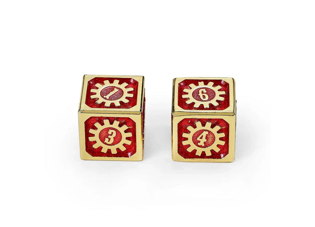 Gamers Guild AZ HYMGHO Cogcraft Fidget 2D6 Set Emberforge - Red and Gold HYMGHO