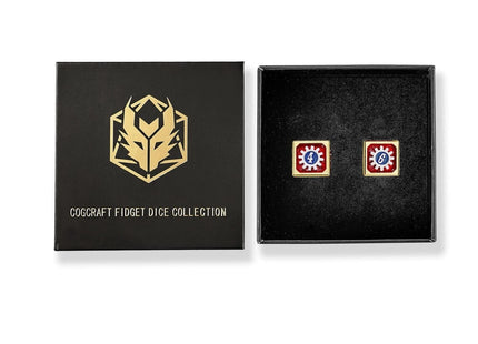 Gamers Guild AZ HYMGHO Cogcraft Fidget D6 - Tesla - Red Blue Silver and Gold HYMGHO