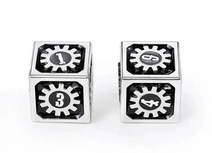 Gamers Guild AZ HYMGHO Cogcraft Fidget D6 - Vernmillion - Diesel - Black & Silver HYMGHO