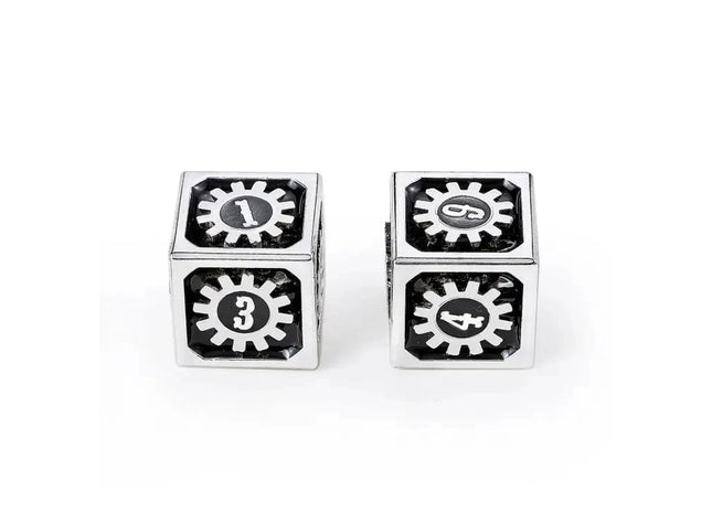 Gamers Guild AZ HYMGHO Cogcraft Fidget D6 - Vernmillion - Diesel - Black & Silver HYMGHO