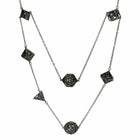 Gamers Guild AZ HYMGHO Dragon's Eye 7-die Necklace - Gunmetal with Purple Gems HYMGHO