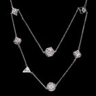 Gamers Guild AZ HYMGHO Dragon's Eye 7-die Necklace - Silver with Pink Gems HYMGHO