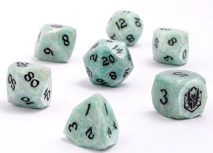 Gamers Guild AZ HYMGHO Dragon’s Hoard Luster Cut Dice Set - Amazonite HYMGHO