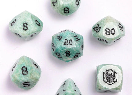 Gamers Guild AZ HYMGHO Dragon’s Hoard Luster Cut Dice Set - Amazonite HYMGHO