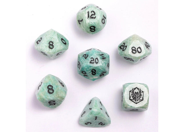 Gamers Guild AZ HYMGHO Dragon’s Hoard Luster Cut Dice Set - Amazonite HYMGHO