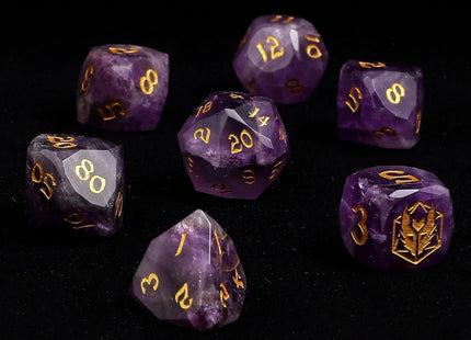 Gamers Guild AZ HYMGHO Dragon’S Hoard Luster Cut Dice Set - Amethyst HYMGHO