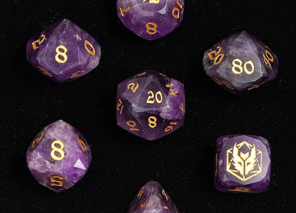 Gamers Guild AZ HYMGHO Dragon’S Hoard Luster Cut Dice Set - Amethyst HYMGHO
