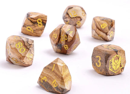 Gamers Guild AZ HYMGHO Dragon’s Hoard Luster Cut Dice Set - Picture Jasper HYMGHO
