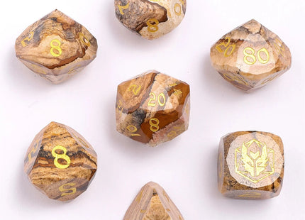 Gamers Guild AZ HYMGHO Dragon’s Hoard Luster Cut Dice Set - Picture Jasper HYMGHO