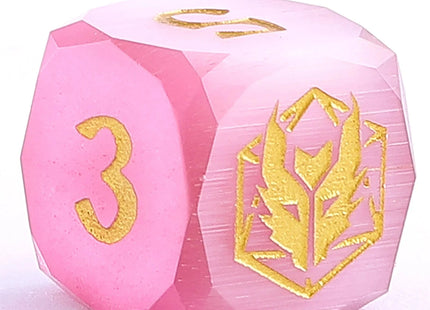 Gamers Guild AZ HYMGHO Dragon’s Hoard Luster Cut Dice Set - Pink Cat’s Eye HYMGHO