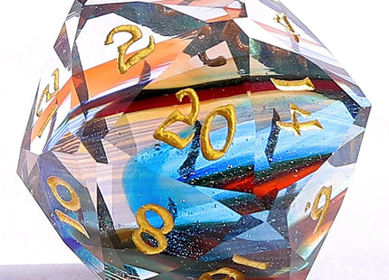 Gamers Guild AZ HYMGHO Dragon’S Hoard Luster Cut Dice Set - Rainbow Glass HYMGHO