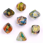 Gamers Guild AZ HYMGHO Dragon’S Hoard Luster Cut Dice Set - Rainbow Glass HYMGHO