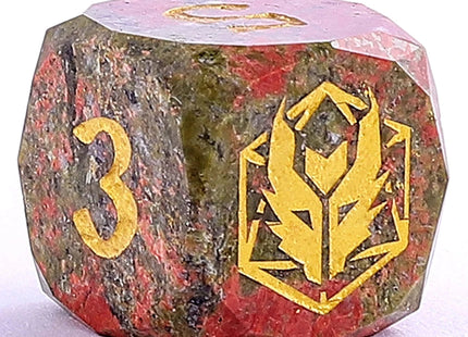 Gamers Guild AZ HYMGHO Dragon’S Hoard Luster Cut Dice Set - Unakite HYMGHO