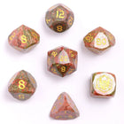 Gamers Guild AZ HYMGHO Dragon’S Hoard Luster Cut Dice Set - Unakite HYMGHO