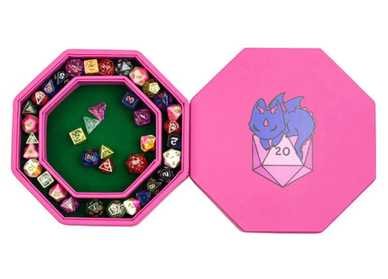 Gamers Guild AZ HYMGHO Hero's Hoard Dice Tray and Keeper - Dragon with D20 HYMGHO