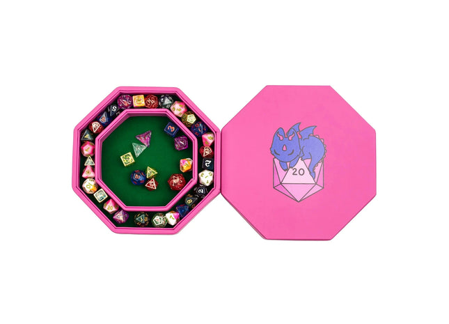 Gamers Guild AZ HYMGHO Hero's Hoard Dice Tray and Keeper - Dragon with D20 HYMGHO