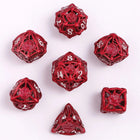 Gamers Guild AZ HYMGHO Hollow Rose Polyhedral Metal Dice Set - Red HYMGHO