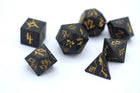 Gamers Guild AZ HYMGHO HY00116: Barbarian Solid Metal Dice Set - Matt Black with Gold HYMGHO