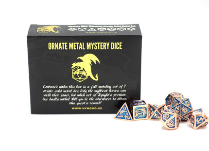 Gamers Guild AZ HYMGHO HY00155: Mystery Set of 7 Matching Ornate Solid Metal RPG Dice HYMGHO