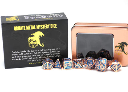 Gamers Guild AZ HYMGHO HY00155: Mystery Set of 7 Matching Ornate Solid Metal RPG Dice HYMGHO