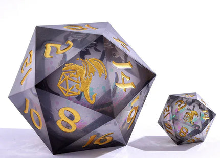 Gamers Guild AZ HYMGHO HY00347: Sharp Edged Resin 55mm D20 - Cursed Eclipse HYMGHO