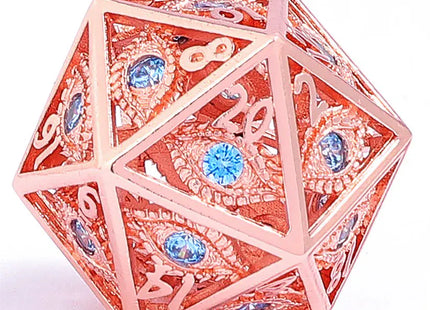 Gamers Guild AZ HYMGHO HY00363: Dragon's Eye Hollow Metal Dice Set - Aqua Blue Gems HYMGHO