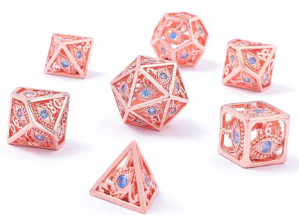 Gamers Guild AZ HYMGHO HY00363: Dragon's Eye Hollow Metal Dice Set - Aqua Blue Gems HYMGHO