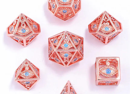 Gamers Guild AZ HYMGHO HY00363: Dragon's Eye Hollow Metal Dice Set - Aqua Blue Gems HYMGHO
