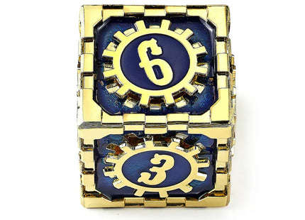 Gamers Guild AZ HYMGHO HY00492: Mythic Size Cogcraft Fidget D6 Vault Dweller - Blue and Gold HYMGHO