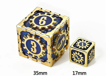 Gamers Guild AZ HYMGHO HY00492: Mythic Size Cogcraft Fidget D6 Vault Dweller - Blue and Gold HYMGHO