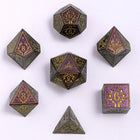 Gamers Guild AZ HYMGHO HY00559: Druid Solid Metal RPG Dice Set - Glitter Purple w/Gold HYMGHO