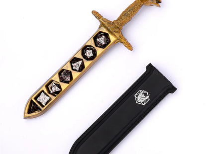 Gamers Guild AZ HYMGHO HY00566: Rose Dagger Dice Case with Sheath Cover - Gold HYMGHO