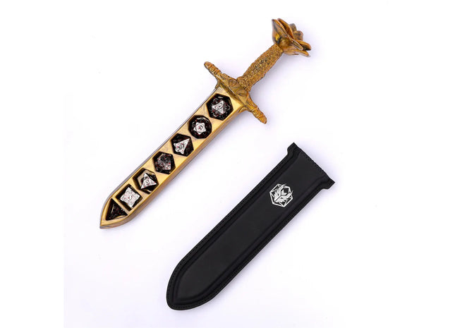 Gamers Guild AZ HYMGHO HY00566: Rose Dagger Dice Case with Sheath Cover - Gold HYMGHO