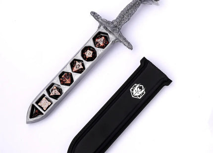 Gamers Guild AZ HYMGHO HY00567: Rose Dagger Dice Case with Sheath Cover - Silver HYMGHO