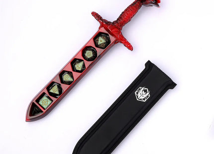 Gamers Guild AZ HYMGHO HY00568: Rose Dagger Dice Case with Sheath Cover - Red HYMGHO