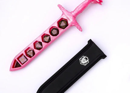 Gamers Guild AZ HYMGHO HY00569: Rose Dagger Dice Case with Sheath Cover - Pink HYMGHO