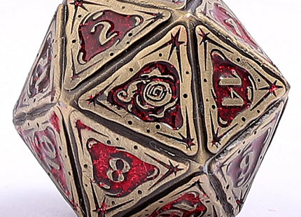 Gamers Guild AZ HYMGHO HY00581: Sorcerer Solid Metal RPG Dice Set - Ancient Bronze w/ Red Glitter HYMGHO
