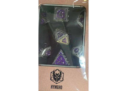 Gamers Guild AZ HYMGHO HY00586: Sorcerer Solid Metal RPG Dice Set - Purple w/ Silver HYMGHO