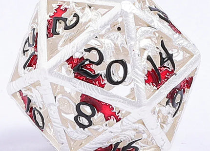 Gamers Guild AZ HYMGHO HY00591: Dragon's Hymn Hollow Metal Dice Set - Silver HYMGHO