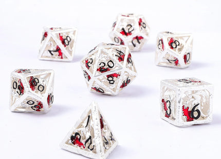 Gamers Guild AZ HYMGHO HY00591: Dragon's Hymn Hollow Metal Dice Set - Silver HYMGHO