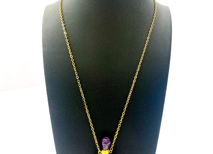Gamers Guild AZ HYMGHO HY00596: Gemstone Potion Bottle Necklace - Amethyst HYMGHO