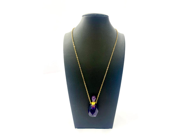 Gamers Guild AZ HYMGHO HY00596: Gemstone Potion Bottle Necklace - Amethyst HYMGHO