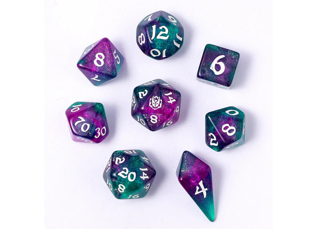 Gamers Guild AZ HYMGHO HY02019: 8pc Polyhedral Dice Set - Jesters Cloak HYMGHO