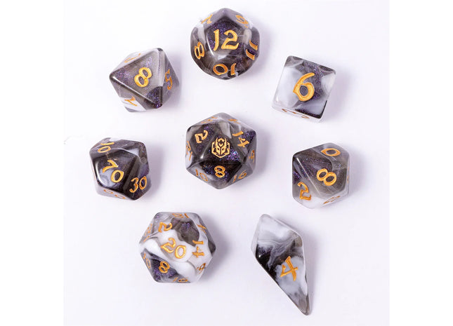 Gamers Guild AZ HYMGHO HY02020: 8pc Polyhedral Dice Set - Wraith Shadow HYMGHO