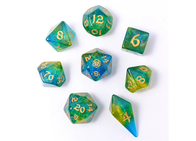 Gamers Guild AZ HYMGHO HY02021: 8pc Polyhedral Dice Set - Eye of Newt HYMGHO