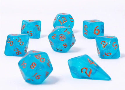 Gamers Guild AZ HYMGHO HY02023: 8pc Polyhedral Dice Set - Ray of Frost HYMGHO